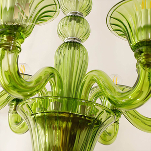 <span class=keywords><strong>Lampadario</strong></span> Elegante Francese Vintage in Vetro di Murano, Portacandele Champagne per Soggiorno e Ristorante - Product Image 6
