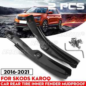 2 Piezas de Guardabarros Internos para Neumáticos Traseros de Coche, a Prueba de Barro, para Skoda Karoq 2016-2021, Cubierta Antisuciedad, Accesorios, Alfombrilla Delantera, Modificación - Product Image 1