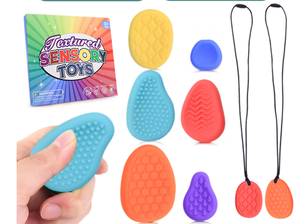 6 pièces/paquet pierre d'inquiétude douce sensorielle enfants Fidget jouets pour l'autisme apaisant le <span class=keywords><strong>Stress</strong></span> et le soulagement de l'anxiété pour les filles - Product Image 2