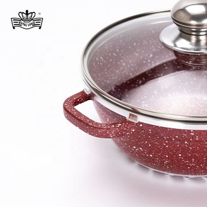 Hot bán 10 cái nhôm chết đúc không dính nấu ăn Chậu đá cẩm thạch đá Cookware <span class=keywords><strong>Set</strong></span> nấu ăn nồi <span class=keywords><strong>Set</strong></span> không dính Cookware Granite - Product Image 4