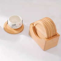 Tasse à café sous-verres en bois hêtre rond isolation thermique tapis coussin créatif en bois massif petite assiette sous-verres ensemble