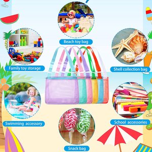 Jungen Mädchen Outdoor Kinderspiel zeug Camping Erkundung Reiß verschluss Poly Plastic Shell Sammeln Mesh Beach Bag - Product Image 3
