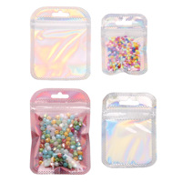 Sac d'emballage en plastique pour bijoux, perles laser colorées, petits accessoires, matériel de bricolage, sac de rangement scellable