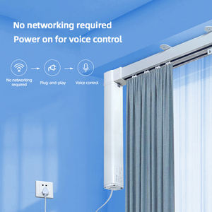 Tringle à rideau électrique intelligente moderne de 4,5 mètres avec télécommande, silencieuse, contrôle vocal hors ligne, en métal aluminium pour la maison - Product Image 4