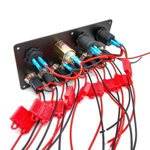Voltmètre de charge de panneau d'interrupteur de voiture 6 gangs personnalisé lumière rouge ou bleue pré-câblé en surface pour remorque rv pièces <span class=keywords><strong>ambulance</strong></span> - Product Image 5