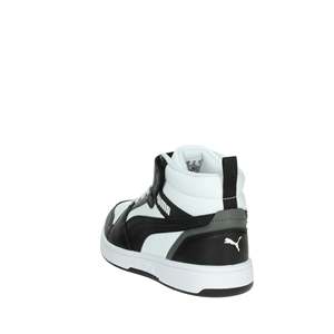 For Kids and <b>Boys</b> Lace-<b>Up</b> Cushioned Sneakers White Black High Top Casual Shoes - Product Image 2