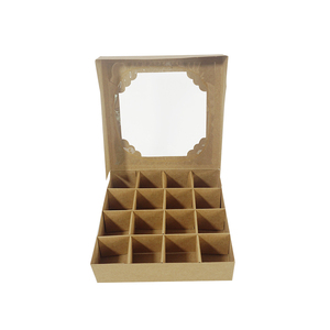 Mini Scatola Regalo in Carta Kraft Naturale per Caramelle, Cupcake, Cioccolato, Pasticceria, Frutta Secca, Biscotti con 16 Scomparti Divisori - Product Image 2