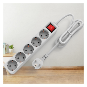 ปลั๊กพ่วงแบบขายส่งสำหรับปลั๊กไฟยุโรป พร้อมเต้ารับไฟฟ้า 5 ช่อง - Product Image 3