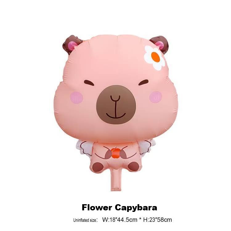 Capybara colorato a 6 fiori