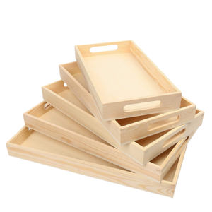Petit déjeuner, déjeuner, dîner artisanat et décoration, organisateur de nourriture personnalisé en gros plateaux en bois non finis - Product Image 2