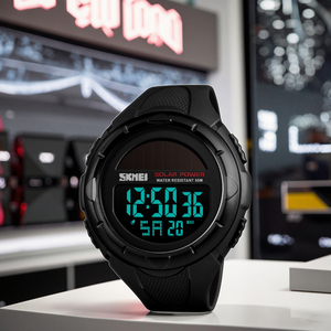 Orologio Sportivo Multifunzione con Alimentazione Solare, IP68, Display TFT, Sveglia, Impermeabile 50m, Unisex, Cinturino in Silicone, Ora Mondiale - Product Image 5