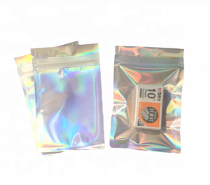 Wholesale Flat Mylar Holographic <strong>Bags</strong> Zipper Reusable Smell Proof Free Samples <strong>Rainbow</strong> Color Resealable <strong>Bags</strong> Made PE PET Plastic - Product Image 2