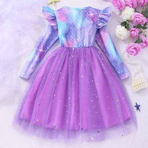 Nuevo Vestido de Princesa Sirena de Manga Larga para Niñas, Vestido de Tul de Hada para Niñas, Vestido de Fiesta para Niñas - Product Image 4