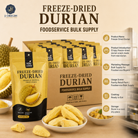 Collation de fruits de durian lyophilisés de qualité supérieure 58g, chips de fruits tropicaux naturels, prêts à consommer, collation saine, durée de conservation de 12 mois, Fujian