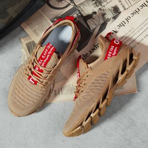 Chaussures de sport légères et respirantes pour hommes, avec lacets, logo personnalisé, en maille noire, amorties, grandes tailles, pour le basketball et la course à pied - Product Image 5