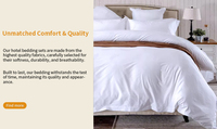 Parure de lit d'hôtel haut de gamme 100 % coton, taille Queen, 4 pièces, housse de couette jacquard, drap uni à rayures, 200 fils/cm², logo personnalisé, blanc