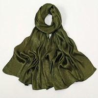 Premium malaisie Satin Tudung Hijab islamique voile foulard froissé couleur unie Satin crêpe écharpe femmes musulmanes châle Wrap