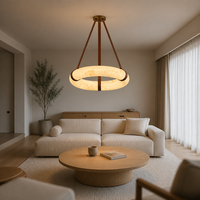 Lustre de plafond en albâtre, luminaire moderne nordique en marbre LED pour salle à manger, bar, hôtel, villa, décoration