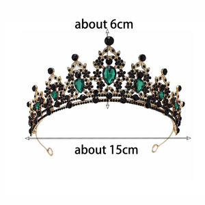 Couronnes de concours scintillantes en métal avec strass colorés, diadèmes en cristal, accessoires de diamant en gros - Product Image 3