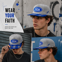 Casquette de baseball structurée Dymf OEM Faith Christian à 5 panneaux, avec corde, motif écossais, visière plate contrastante gris-bleu, unisexe, style sportif urbain