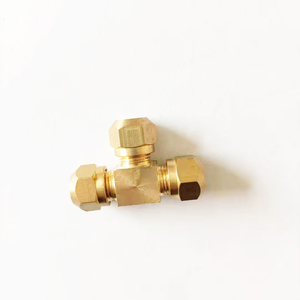 Unión en T de compresión de latón, Conector de 3 vías, tubo de 1/4 ", manga de ferrels de compresión de latón macho, conector rápido de tres vías - Product Image 3
