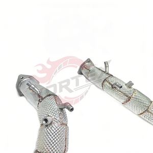 Vortex Factory - Vente en gros de downpipe de course pour Porsche 718 Cayman GT4 RS 4.0L 718 Boxster - Acier inoxydable poli miroir - Échappement - Product Image 4