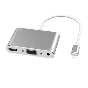 Lightning to H-D-M-I VGA 3.5mmオーディオアダプター (iPhone、iPad、iPod用)