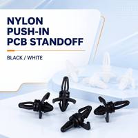 Entretoise de support de circuit imprimé en nylon noir et blanc à clipser, double tête, avec clip de verrouillage à pousser, support de carte de circuit imprimé en plastique
