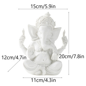 Statuetta in Resina del Dio con Testa di Elefante, Ispirazione Zen, Dipinta a Mano, Ecologica, Decorazione per la Casa, Artigianato da Scrivania - Product Image 6