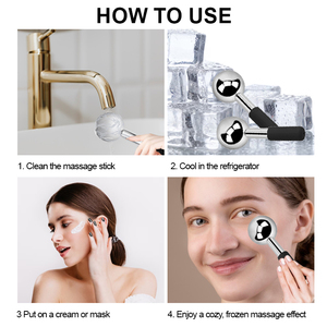 Esferas de Hielo Faciales Giratorias de 360 Grados con Logotipo Personalizado, Palitos Criogénicos de Metal para Masaje Facial, Herramienta de Enfriamiento de la Piel para Suministros de Belleza y Spa - Product Image 4
