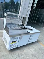 Table de préparation commerciale RTK convertible en acier inoxydable 201 à 2 portes, à température unique, pour pizzas, salades et sandwichs, avec refroidisseur d'air intégré
