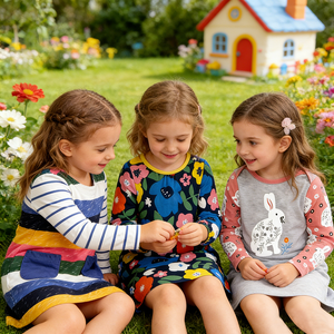 ชุดเดรสเด็กผู้หญิงลายการ์ตูนทรงเอ ผ้าฝ้าย แขนยาว สำหรับฤดูใบไม้ผลิและฤดูใบไม้ร่วง เสื้อผ้าเด็กเล็กขายส่ง ชุดเดรสเด็ก - Product Image 6