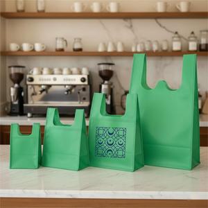 Sac fourre-tout réutilisable en non-tissé avec logo personnalisé |   Sac de courses écologique et recyclable pour les magasins et la vente en gros - Product Image 1