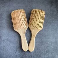Brosse à cheveux massante en bambou avec coussin d'air, antistatique, démêlante pour cheveux bouclés, réduit la chute des cheveux chez la femme, améliore la santé du cuir chevelu, outils de coiffure