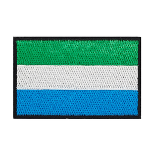 Drapeaux de pays de Sierra Leone de haute qualité, à coudre ou à thermocoller, avec fermeture auto-agrippante, vente en gros - Product Image 1