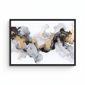 Printed Canvas Artwork: Gray Marble Print, Modern Wall Decor,<b>BLACK</b> <b>FRAMED</b> CANVAS - Product Image 2
