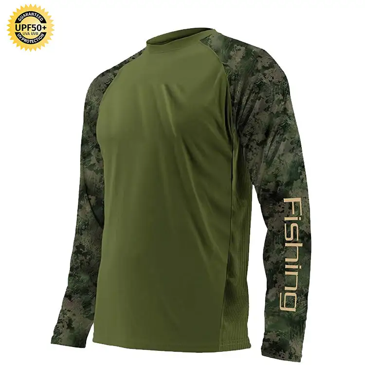 Logotipo personalizado Upf 50 + Proteção Solar Umidade Wicking Poliéster Desgaste de pesca dos homens Manga Longa Malha Vented Uv Camisas De Pesca