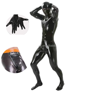 Combinaisons Zentai en <span class=keywords><strong>latex</strong></span> brillant pour hommes grande taille, sexy, avec fermeture éclair dorsale, pour la nuit et la scène, vente en gros - Product Image 2