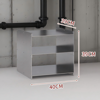 Table Basse de Chevet en Acier Inoxydable Style Industriel avec Rangement, Meuble Modulaire Combinable pour Salon et Chambre
