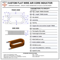 Inducteur à noyau d'air à fil plat, bobine ovale, haute intensité, faible DCR, facteur Q élevé pour crossover audio, onduleur, OEM