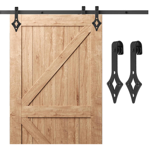 Kit de quincaillerie pour porte coulissante de grange en acier au carbone revêtu, forme losange, roulement silencieux et fluide, pour porte de grange - Product Image 2