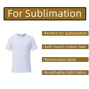 Camisetas Lisas de Poliéster con Sensación de Algodón para Sublimación, Talla Estadounidense, Personalizables con Logotipo para Impresión de Camisetas para Hombre - Product Image 3