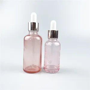 厂家10毫升20m 30mll 50毫升100毫升空精油瓶粉色瓶玫瑰金戒指草滴管瓶