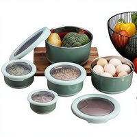 Hält Frisch und Warm Edelstahl Runde Versiegelte Kühlschrank-Lunchbox Mikrowellengeeignete Frischhalte-Bento-Box