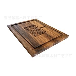 เขียงไม้เนื้อแข็ง Caoxian Yaoying ขนาด 50x38x2 ซม. อเนกประสงค์ แบ่งช่องสำหรับใช้ในบ้าน - Product Image 4