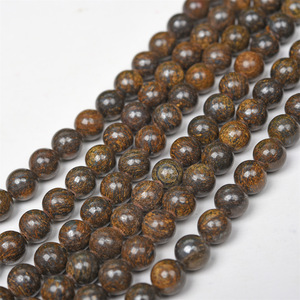 Cuentas sueltas de piedra Natural de 4/6/8/10/12mm, cuentas sueltas redondas de bronzita de piedra Natural para fabricación de joyas DIY - Product Image 4