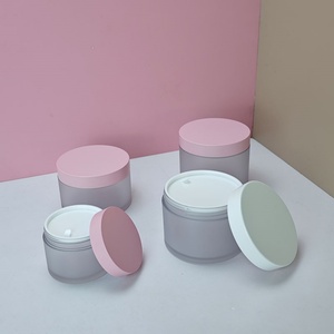 Hot Selling Empty Cosmetic Containers 2oz 4oz 8oz 10oz 16oz 250ml 500ml Thick Wall Hard Frosted Clear PET <b>Plastic</b> Cream <b>Jar</b> - Product Image 4
