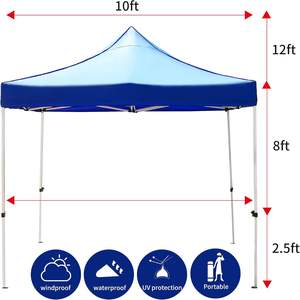 Auvent pliable 3x3, tente commerciale pliable, tente extérieure robuste, Tenda Lipat avec logo, tentes en toile pour le camping - Product Image 3
