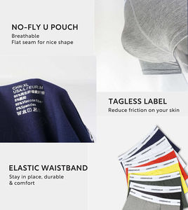 Bóxers de algodón para hombre, ropa interior transpirable con logotipo personalizado del fabricante - Product Image 4