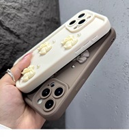 Coque de téléphone mignonne anti-chute en TPU avec nœud papillon pour Apple 17Pro 17Air 15 Pearl 16Pro 13/12/11